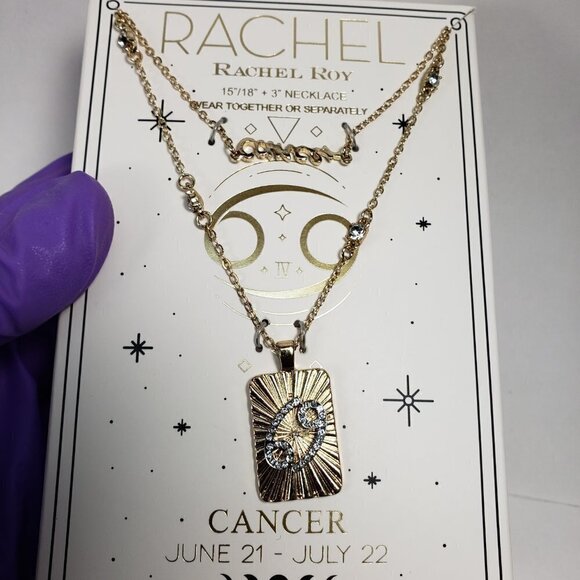 Rachel Roy's Gold Tone Multi-Layered Necklace Cancer Horoscope Pendants - Women - Picture 7 of 8